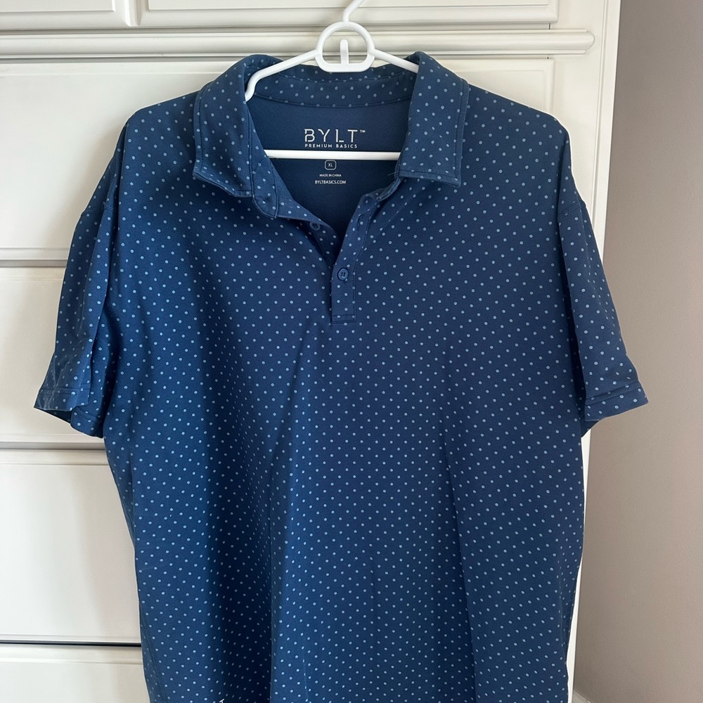 BYLT Premium Basics Men’s Navy Dotted Polo (XL)